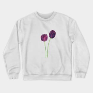 2 dark purple tulips Crewneck Sweatshirt